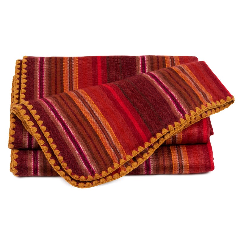 QISU Alpaca Wool Blanket Throw | Large, Beautiful, Warm, Variegated | 85 x 65 inches | Ultra-Soft, Hypoallergenic and Breathable | Non-Itchy or Scratchy Fabric (Pink/Red Variegated) - Image 3